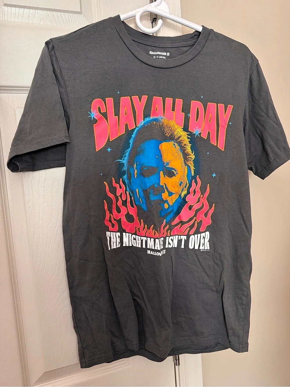 Halloween II Slay All Day Graphic T-Shirt Tee Small